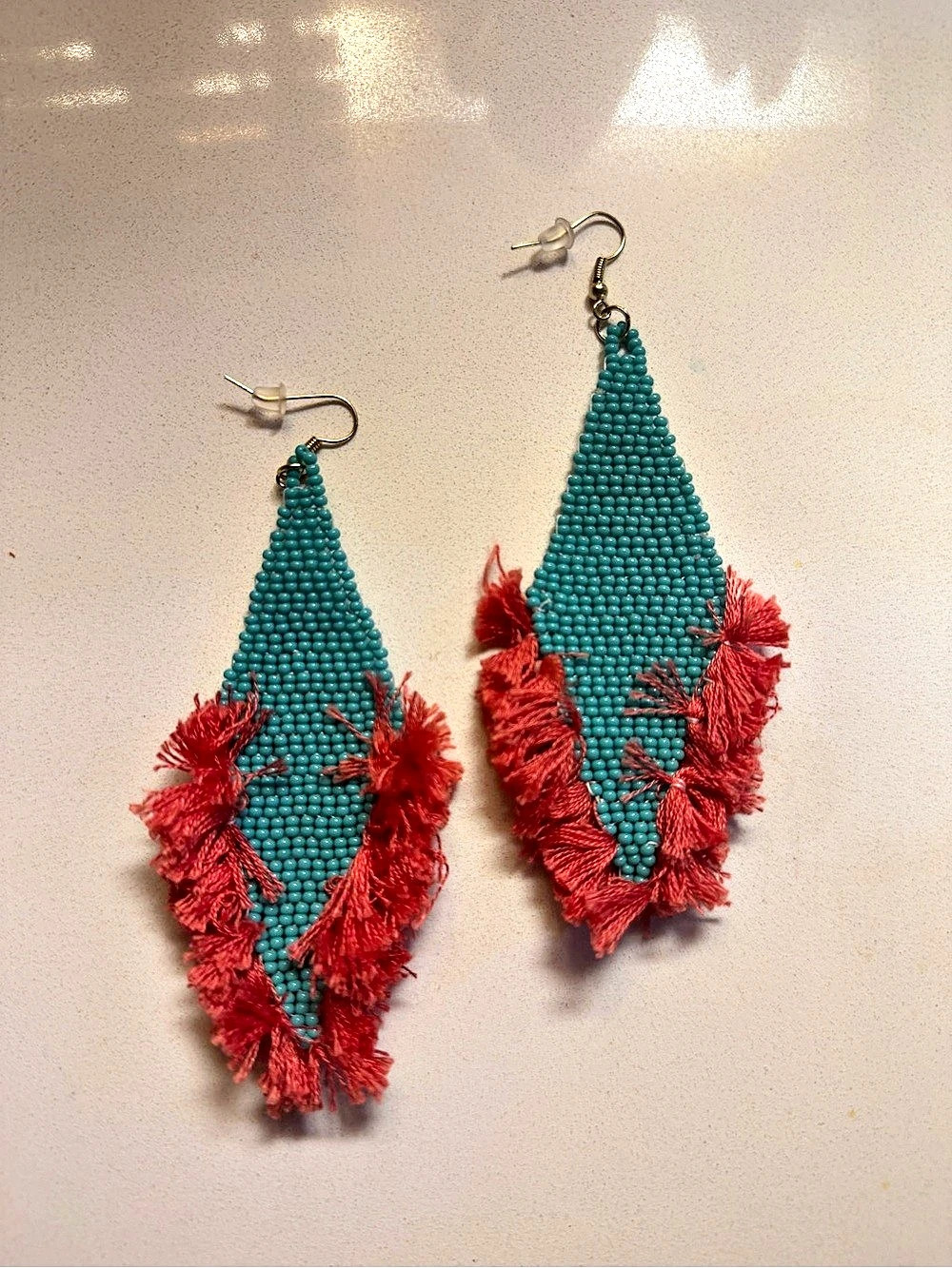 Hand Made Beaded Tassel Earrings
